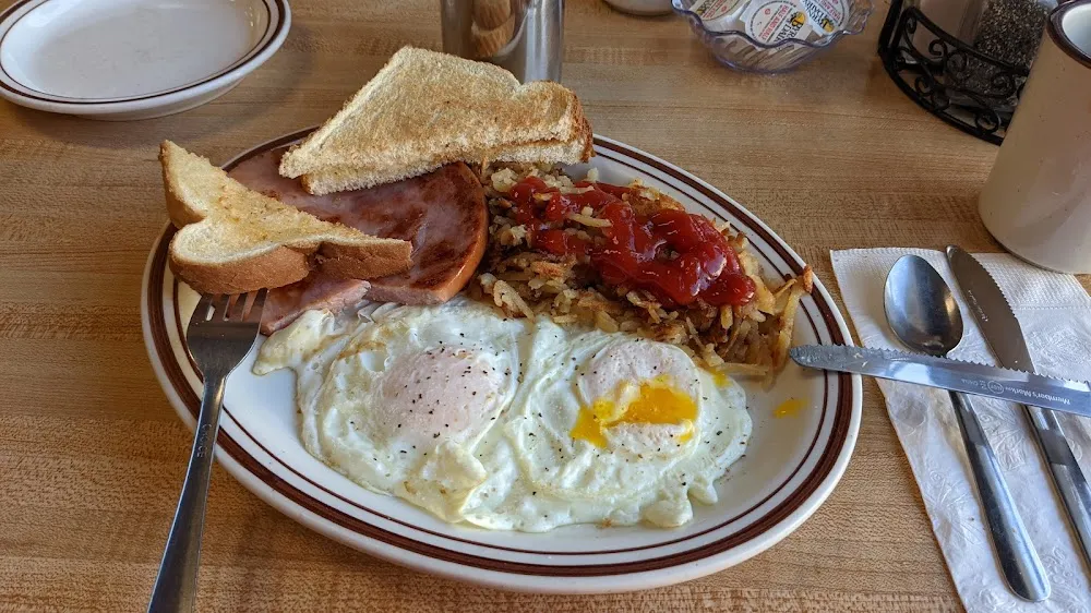 Number 1 Eggs over Easy with Side of Breakfast Ham